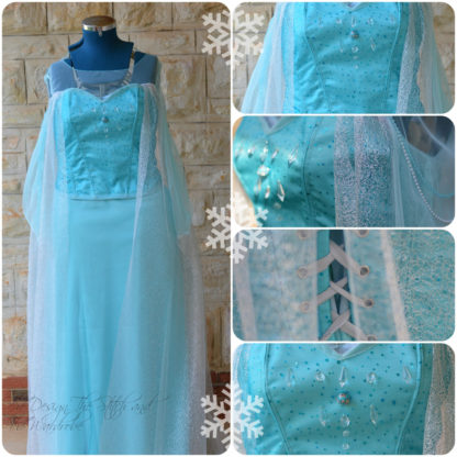 Corset / Gown inspired by Queen Elsa's Frozen Dress Costume / /Cosplay