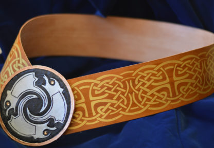 Merida Belt, Buckle and sash  - hand carved from genuine leather