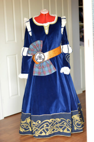 Merida / Scottish Princess, Brave,  Costume Includes Gown ,Cape,  Belt, Buckle and Sash