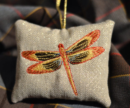 Outlander, Dragonfly in Amber, Christmas Tree Ornament, dragonfly embroidered, xmas decoration